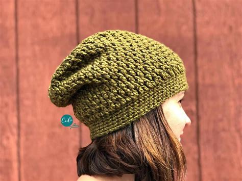 Textured Slouchy Hat Free Crochet Pattern - ChristaCoDesign