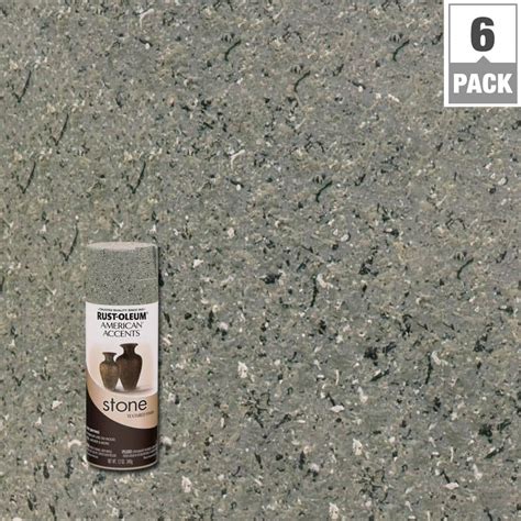 Rust-Oleum American Accents 12 oz. Stone Gray Stone Textured Spray Paint (6-Pack)-7992830 - The ...