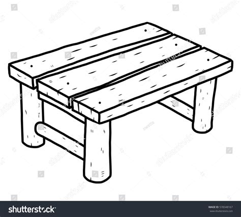 Wooden Table Cartoon Vector Illustration Black Stock Vector (Royalty Free) 578348167 | Shutterstock