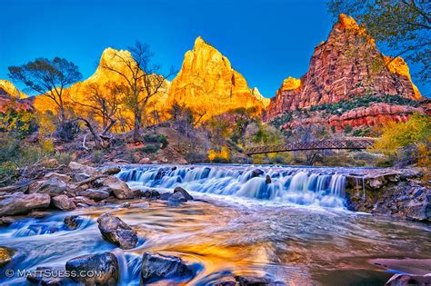 Sunrise at the Court of the Patriarchs in Zion National Park Utah - Suess Photography