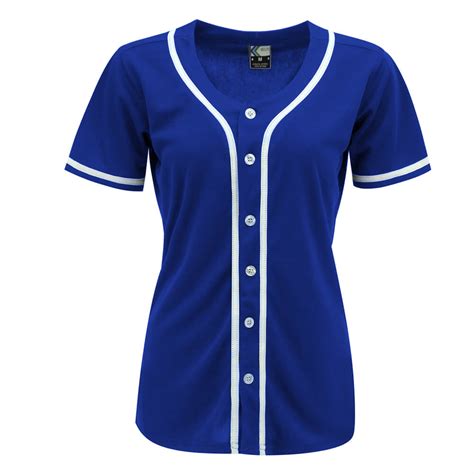 Blank Blue Baseball Jersey for Women | Plain Jersey