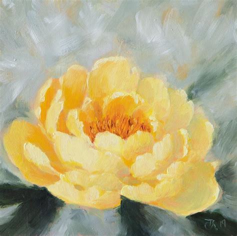 Stunning Yellow Peony Painting