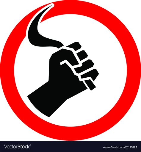 Hand holding a sickle icon worker for poster Vector Image