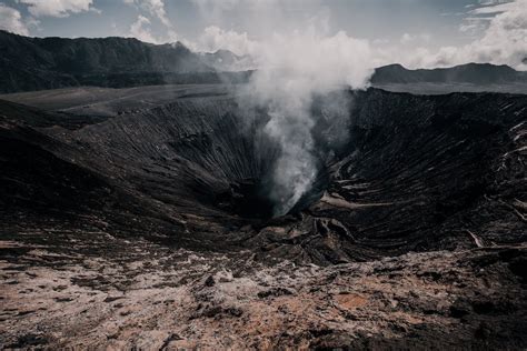 Landscape of Volcano With Smoke · Free Stock Photo