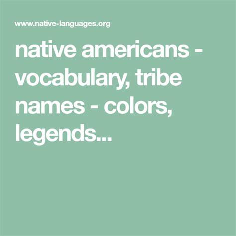 Gros Ventre Native American Vocabulary Set