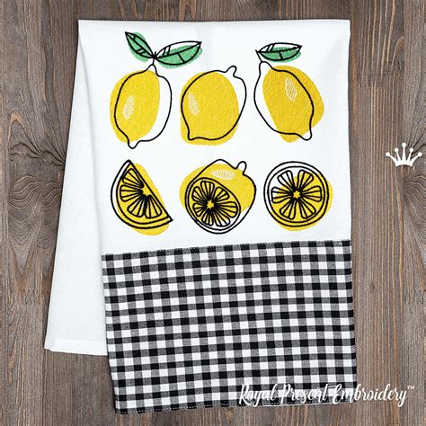 Lemons Machine Embroidery Designs Set - 2 sizes | Royal Present Embroidery