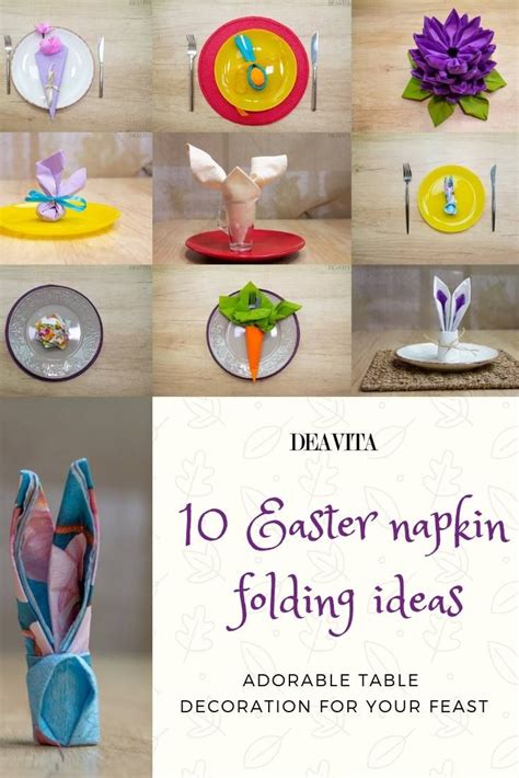 10 Easter napkin folding ideas – adorable table decoration for your ...