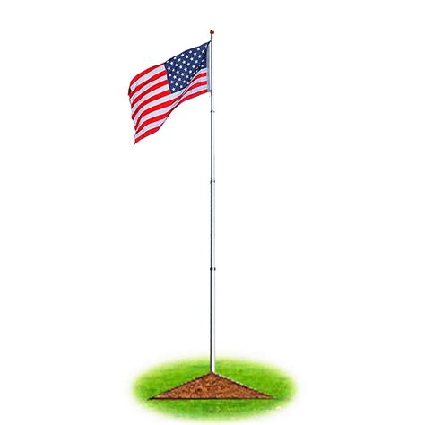 16' 20' 25' Flag Pole Kit Aluminum Telescopic Flagpole 3'x5' American U.S Flag | eBay