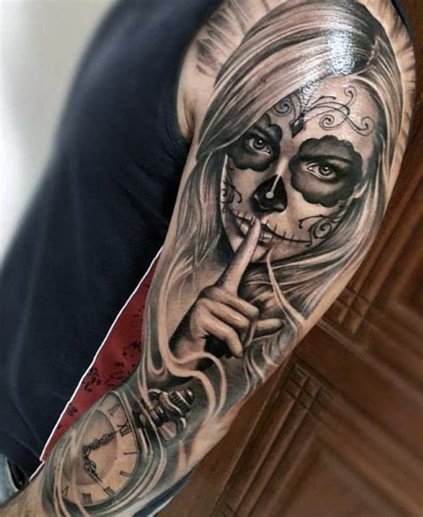 Cool Catrina Tattoo Design Ideas For Male Chicano Tattoos, Leg Tattoos, Body Art Tattoos, Girl ...