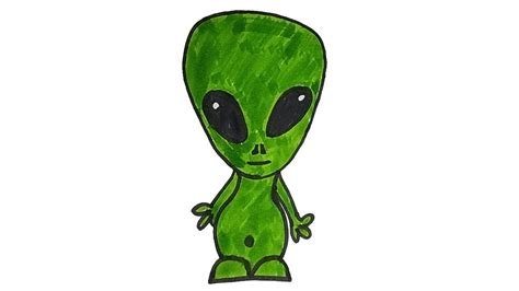 How to draw an Alien | Easy step by Step Drawing for kids - YouTube