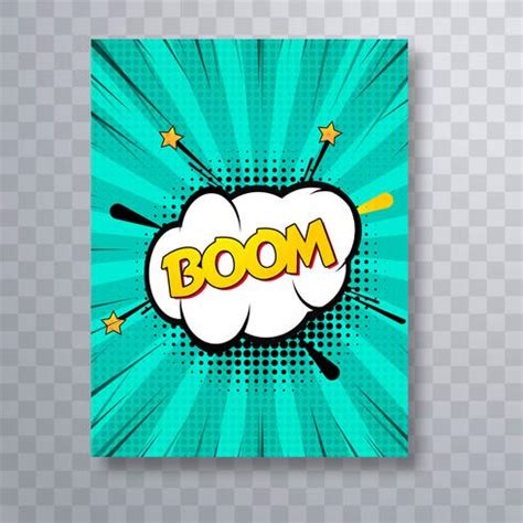 Boom text comic book colorful pop art brochure design template 246115 ...