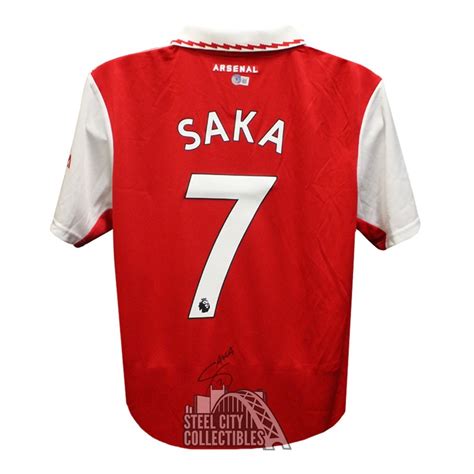 Bukayo Saka Autographed Arsenal Red Soccer Jersey - BAS | Steel City ...