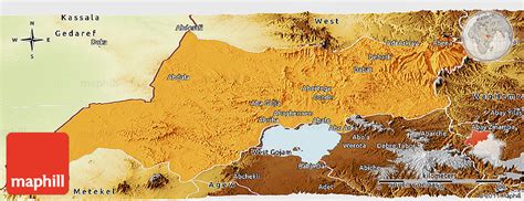 Political Panoramic Map of North Gonder, physical outside