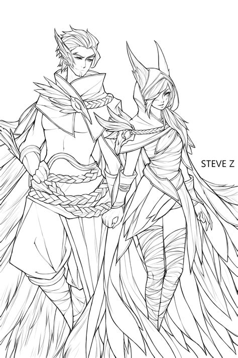 ArtStation - RAKAN and XAYAH, Steve Zheng | Rakan and xayah, Xayah and ...