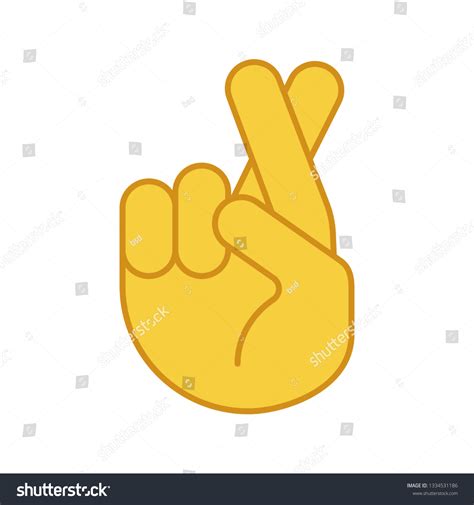 Fingers Crossed Emoji Color Icon Luck Stock Vector (Royalty Free ...