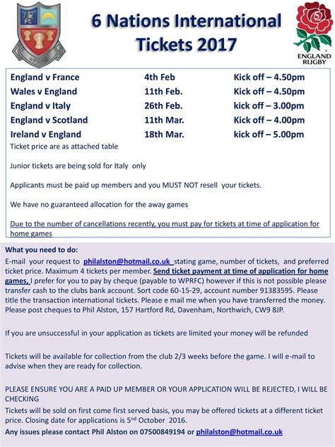 6 Nations International Tickets ppt download