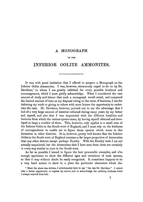 A MONOGRAPH ON THE INFERIOR OOLITE AMMONITES - A Monograph of the Ammonites of the Inferior ...