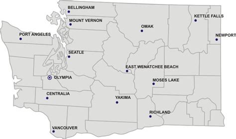 Map of Washington - Guide of the World