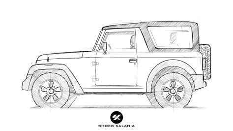 Update 73+ mahindra thar sketch best - seven.edu.vn