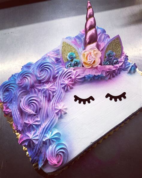 Unicorn Cake Design Rectangle - birthday card message