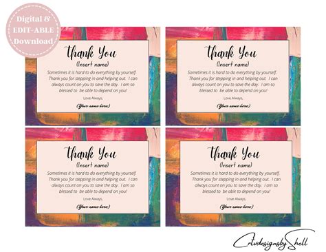 Thank You Postcard Template, Postcard Template, Customizable Template ...