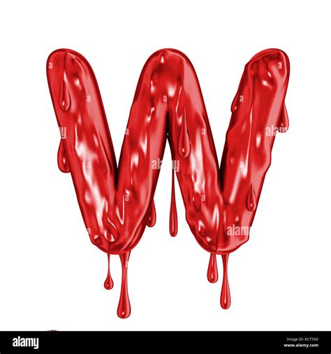 Blood font halloween horror letter W Stock Photo - Alamy