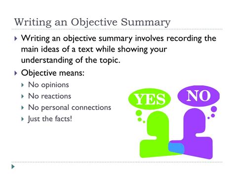 PPT - Writing an Objective Summary PowerPoint Presentation, free download - ID:2509671