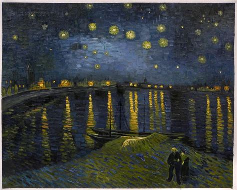 Starry Night Over The Rhone - Vincent Van Gogh Oil Painting, Post-impressionist Painting for ...