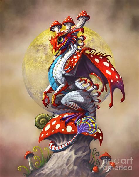 dragon fine art | Trippy Mushroom Art Magical Creatures, Fantasy Creatures, Dragon Oriental ...