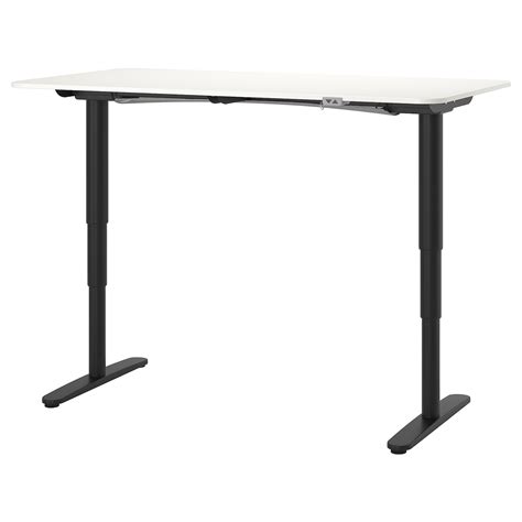BEKANT desk sit/stand, white/black, 63x311/2" - IKEA