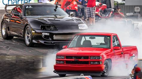 Drag Racing – Turbo Toyota Supra vs TT Chevy 1500 | DragTimes.com Drag Racing, Fast Cars, Muscle ...