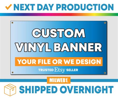 Full Color Custom Vinyl Banners Next Day Production Free - Etsy Canada