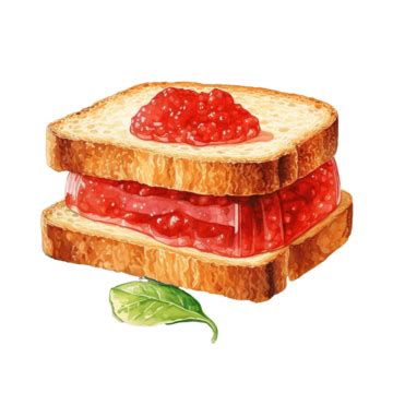 Watercolor Toast Clip Art, Toast, Jam, Bread PNG Transparent Image and ...