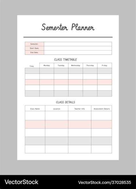 Semester Planner Template