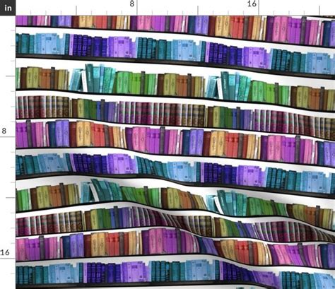 Rainbow Books Bookshelf - Spoonflower