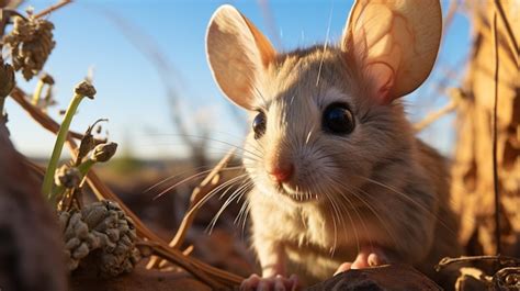 Premium AI Image | Closeup photo of a Jerboa looking in their habitat