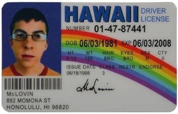 Auto & Car Acc McLovin Fun Plastic Fake ID License Model: Car/Vehicle ...