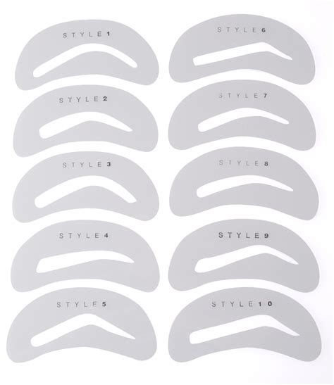 Outline Printable Eyebrow Stencils