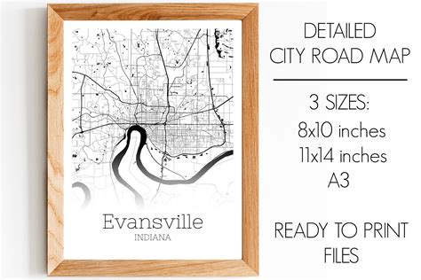 Evansville Indiana City Map Graphic by SVGExpress · Creative Fabrica