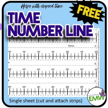 FREE Time Number Line Helps with elapsed time (3.MD.1) by Evil Math Wizard