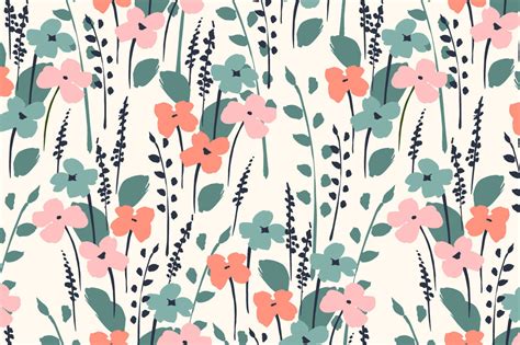 Cute flowers. 10 seamless patterns By Grape Studio | TheHungryJPEG