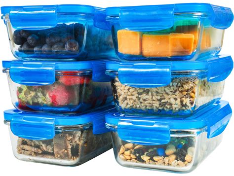 Glass Meal Prep Containers 6-Pack