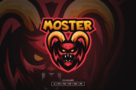 red monster mascot logo