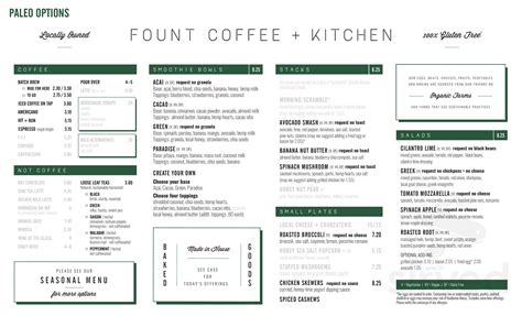 Fount Coffee + Kitchen menus in Morrisville, North Carolina, United States