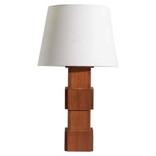 Swedish Designer, Very Small Table Lamps, Teak, String, Sweden, 1950s at 1stDibs