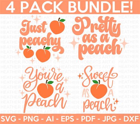 Peach Mini SVG Bundle Peach SVG Peach Quote SVG Just Peachy - Etsy ...