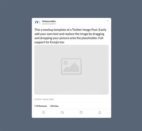 Twitter Tweet Image Post Mockup - Mediamodifier