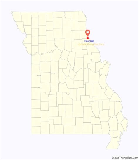 Map of Hannibal city, Missouri - Thong Thai Real