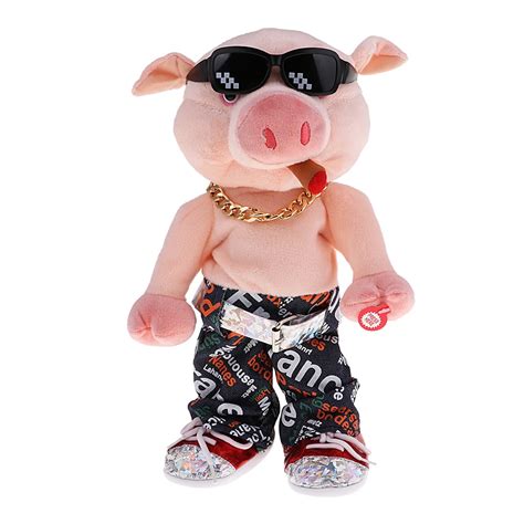 Battery Operated Dancing & Singing Pig Plush Toy Gift Stuffed Animal Dolls A-in Electronic Pets ...