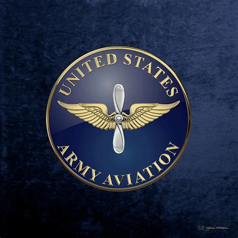 U. S. Army Aviation - Branch Insignia over Blue Velvet Digital Art by Serge Averbukh - Fine Art ...